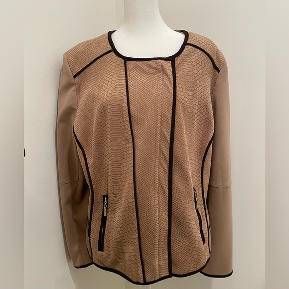 Nygard Faux Snakeskin Suede Moto Jacket XL Womens - Picture 2 of 10